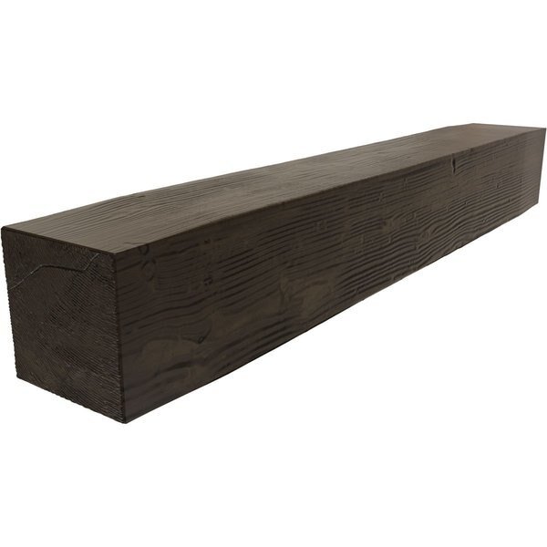 Sandblasted Faux Wood Fireplace Mantel, Premium Walnut, 6